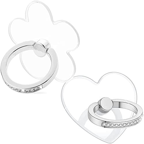 Accesorios De Telefonía, Wireless WOGROO Soporte de anillo para teléfono celular, compatible con todos los teléfonos móviles o fundas de teléfono, soporte transparente para anillo de...