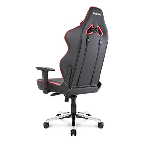 AKRacing Masters Series Max Gaming Chair with Wide Flat Seat, 400 Lbs Weight Limit, Rocker and Seat Height Adjustment Mechanisms - Red