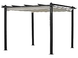 Entrega a pie de calle. habitatetjardin Pergola de Aluminio Monica - 3 x 3 x Altura .2.2 m Color Beige