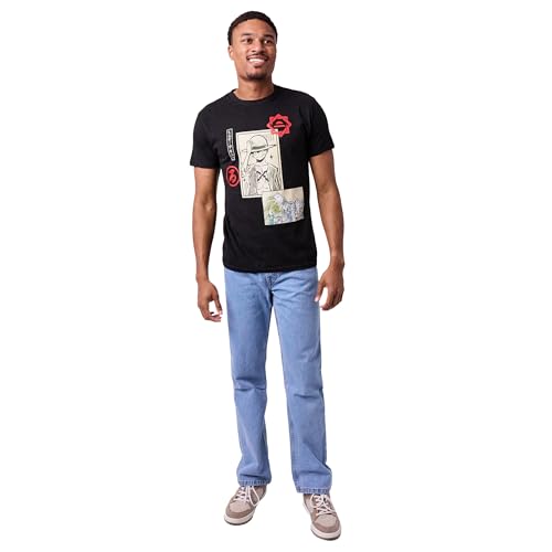 One Piece Manga Character Art Men's Black Crew Neck Short Sleeve T-Shirt3