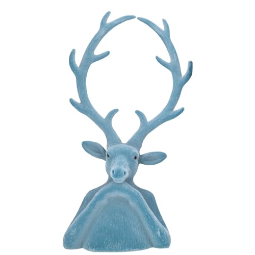 MACOSA VS081924 Hirsch Büste Türkis modern 30 cm Dekohirsch Dekobüste Dekofigur Skulptur Herbst...