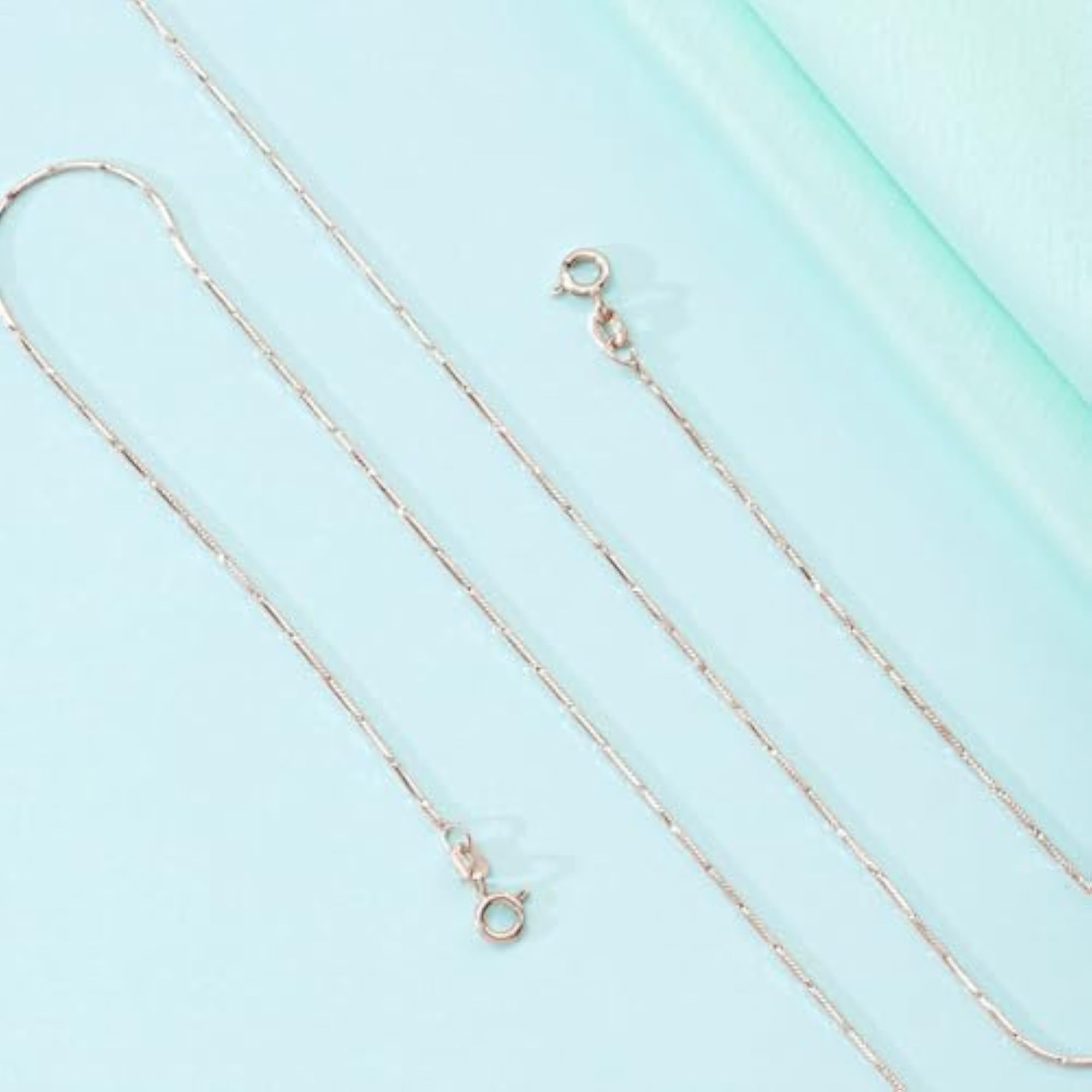 925 Silver Rose Plated Anklets for Girls (Pair)