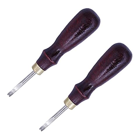 Chisel Cutting Tool,Leather Craft Tool,Leather Knife, Leather Trimmer Leather Craft Tool, Red Wooden Handle Chisel Cutting Tool DIY Leather Craft Tool Leather Knife Trimmer Sewing Kit Drill Tool Cover