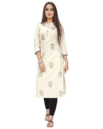 Rajnandini Women's Pure Cotton Relaxed Fit A Line Jaipuri Printed...