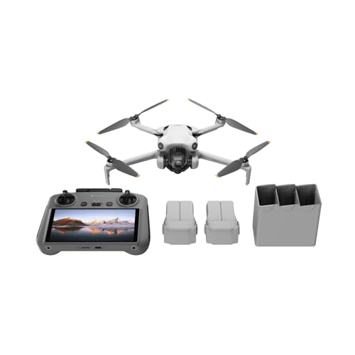 DJI Mini 4 Pro Fly More Combo Plus with DJI RC 2, Drones with Camera for Adults 4K, 3 Intelligent Flight Battery Plus for up to 135 Mins Flight Time, Smart Return to Home, Drone for Beginners