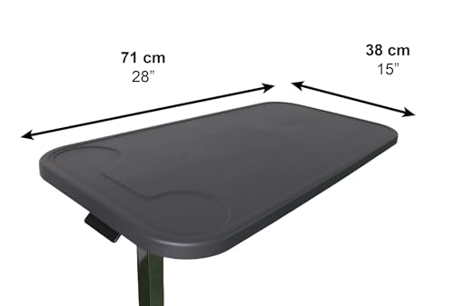 PEPE Mobility Betttisch auf Rollen höhenverstellbar, Beistelltisch für Bett und Sofa, Überbetttisch in C Form für Pflegebett, Mobiler Krankentisch fahrbar, Laptoptisch für Senioren, Schwarz