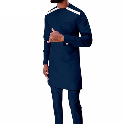 Vêtements traditionnel haut africain ensemble hommes Dashiki manches longues