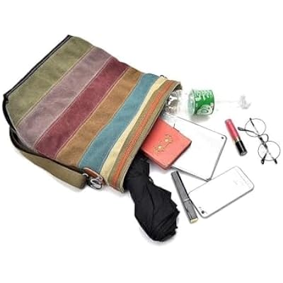 CVFAJI Womens Shoulder Bags Canvas Hobo Handbags Multi-Color Casual Messenger Bag Top Handle Tote Crossbody Bags