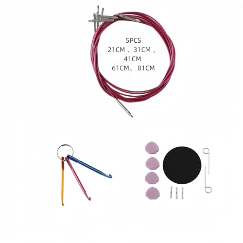 Kit de aguja circular intercambiable con cables flexibles y suaves 4