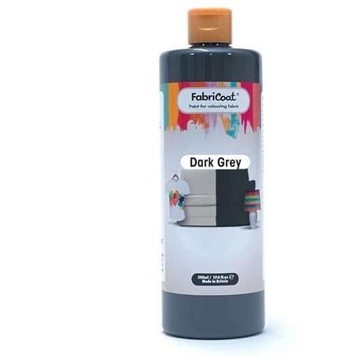 Pintura de tela FabriCoat – Se utiliza para restaurar o cambiar el color de la tapicería, muebles suaves, interiores del coche, ropa y calzado. (250 ml, gris oscuro)