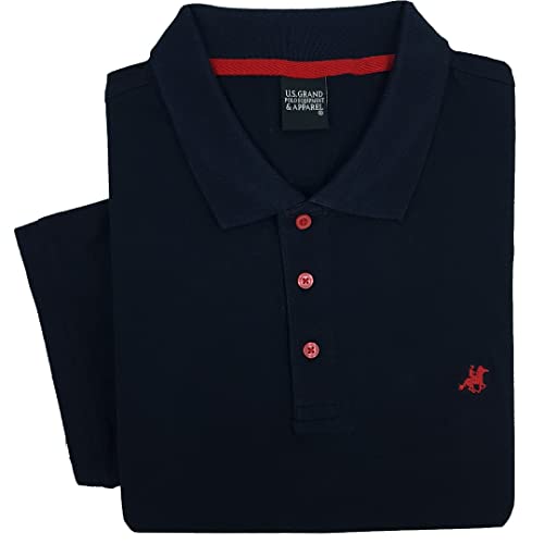 Maglia a Polo Uomo Manica Corta 100% Puro Cotone Taglie Forti 3XL 4XL 5XL 6XL (4XL - Blu)