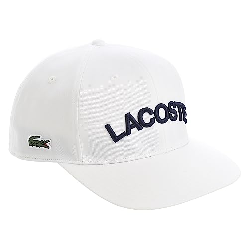 Lacoste 帽子 メンズ レディース ARCH LOGO FLAT VISOR CAP（アーチロゴフラットバイザーキャップ） ホワイト 58サイズ lsc1273-white-58
