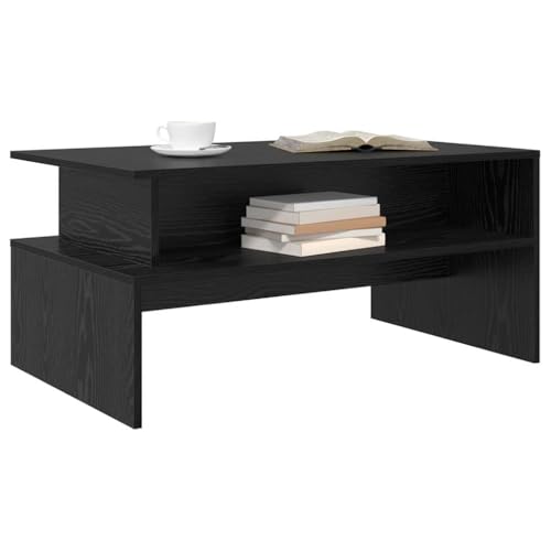 Mesa de madera robusta y estable con veteado efecto roble negro para decoracion de salon rectangular 4