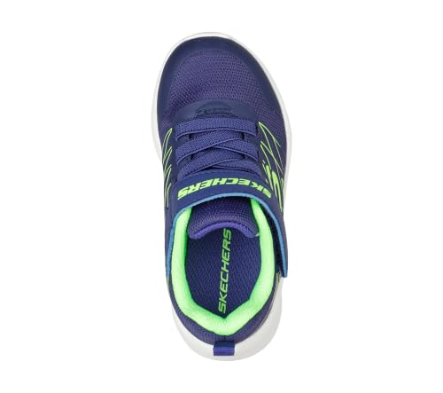 Skechers Baby - Jungen Microspec Texlor Trainer, Navy Textile/Lime & Silver Trim, 21 EU – Ansicht 5