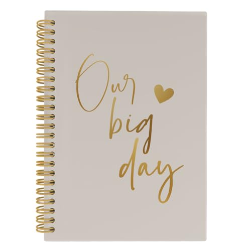 ANIANG Wedding Notebook Wedding Journal Wedding Engagement Gifts 5.5x8.3 164pages Lined Notebooks College Ruled Wedding Planner Book and Organizer Our Big Day Notebook for Wedding Reception