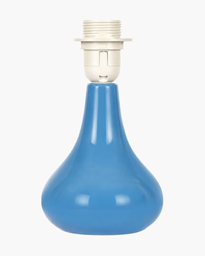 Image of Homesake Modern Small Ceramic Table Lamp, Classic Bedside Desk Lamp for Living Room Bedroom, Farmhouse Home Decor Nightstand Lamps Light with Fabric Pleated Shade, (Turquoise Pleated Shade)