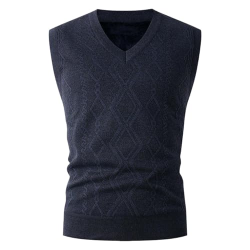 Gilet en tricot sans manches homme chaud avec doublure peluche