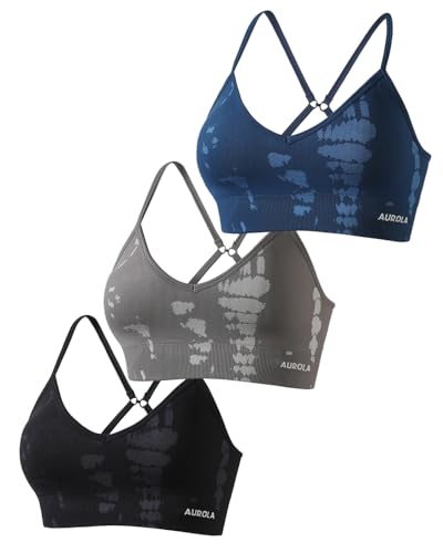 AUROLA Serpent Snake Seamless Sports Bras for Women,Girls Padded Strappy Workout Gym Yoga Tops