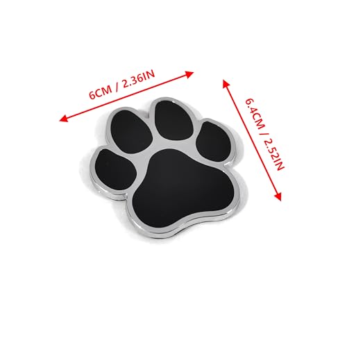 Image of PTDecals 2 PCS Black Chrome Metal Paw Print Car Emblem Decal Badge Dog Paws Footprint Metal Sticker for Auto Motorcycle Computer Home Decoration