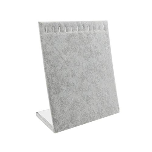 Yardwe Soporte Expositor Colgante de Terciopelo para Organizador Joyeria de Cadena Collar Pulsera Pendientes (Gris) Talla L