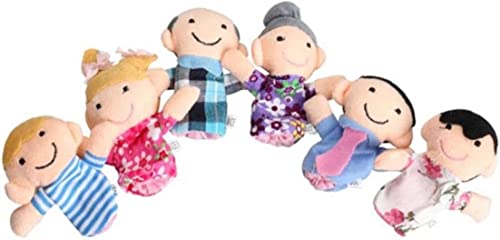 指人形 家族の人形セット ミニ 教育物語 ハンドパペット 布 6個