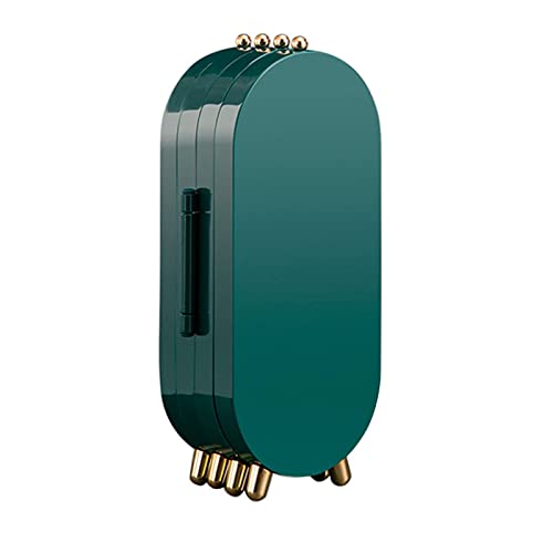 Soporte para pendientes con espejo 4 puertas PlegableAcrílico pendiente soporte de exhibición pendiente pendiente de almacenamiento joyería estante suspensión caja regalos Cover