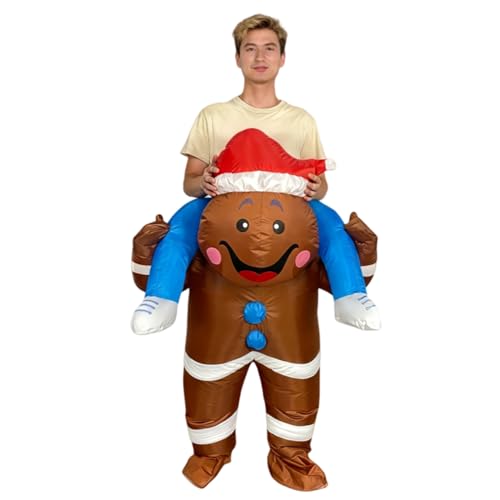 Costume gonflable bonhomme en pain d'épice adulte de Noël Cosplay