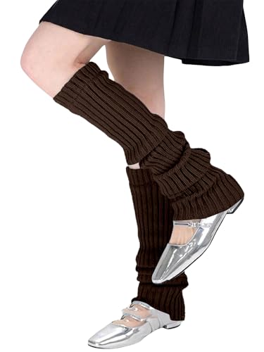Image of Milumia Women's Rib Knitted Leg Warmers 80s Knee Length Winter Long Boot Socks