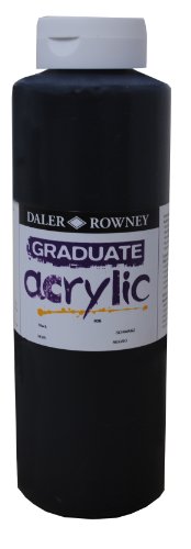 Daler-Rowney Graduate Acrylic Paint, Plastic Bottle, 33.81oz - 1L, Black