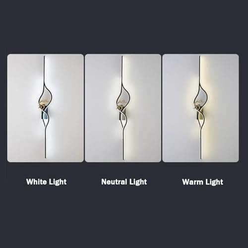 Aplique de pared largo negro de 80cm con luz blanca lineal 5
