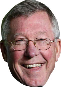 FoxyPrinting Alex Ferguson 2 Celebrity Cardboard Party Face Mask Fancy Dress