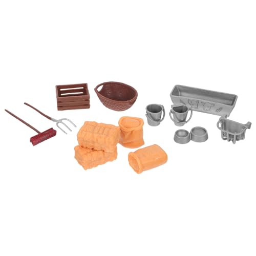 SUPVOX 1 Set Ferme de Jouets Accessoires pour Animaux, Outils et Foin – Jouets Éducatifs en Plastique pour Garçon et Filles, Jeux de Rôle Événements Scolaires Couleur Aléatoire