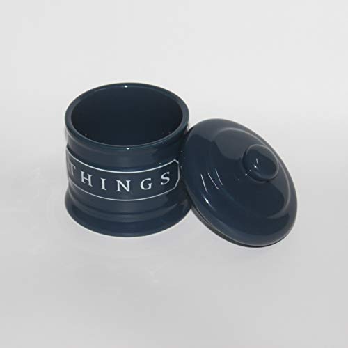 Lonovel Bathroom Vanity Storage Organizer Canister Jars For Cotton Balls,Swabs,Bath Salts,Makeup Sponge,Cosmetic Pad,Qtip Ceramic Bathroom Accessories Canisters Holder With Lid Home Decor,Cobalt Blue #TOP2