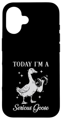 Today I'm A Serious Goose ���t�e�B���O �E�F�C�g �W�� �t�B�b�g�l�X �X�}�z�P�[�X iPhone 16 �p