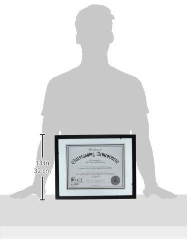 Malden International Designs Wood Floater Document Frame, 8.5X11/11X14, Black #TOP5