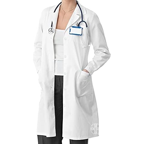 AIESI® Bata de Laboratorio Medico para Mujer blanco Cover