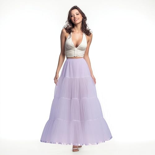 CHERRY LOVE Long Petticoat Ankle Length Underskirt for Wedding Dress Full Length Crinoline Slip4