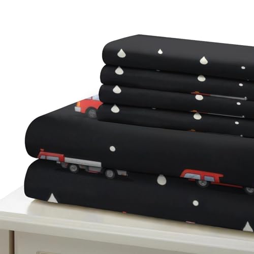 Housse de couette camion de pompier cadeau lit enfant 140x200 - 7