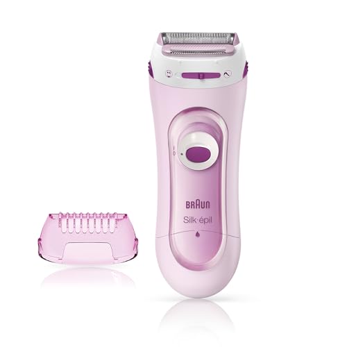 Braun Silk-épil Lady Shaver 5-100 2-in-1 Wireless Electric Women's Razor and Trimmer, Pink