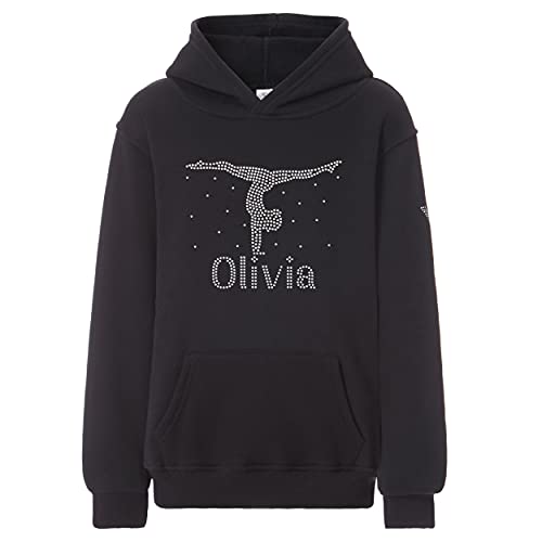 Sweat à capuche fille gymnastique personnalisé strass cadeau idéal