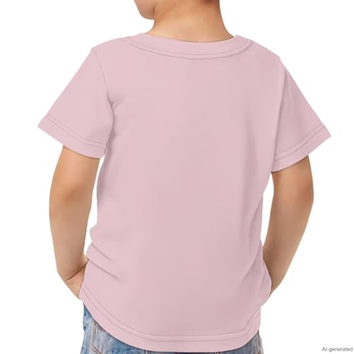 Image of WELLFLYHOM Kids Tshirts Girls Boys Short Sleeve Crewneck Tees Shirts Casual Sport Pullover Tops Size 3-16 Years