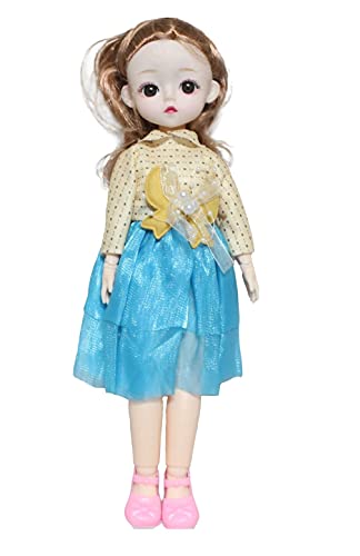 Image of Tickles Set Movable Jointed Makeup Cute Girl Brown Eyes Fashionable Doll for Kids Girls (Size: 30 cm Color May Vary)