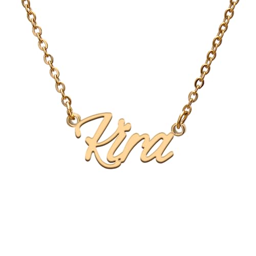 GR859C Kira Name Tag Necklaces for Her His Friends Familys Relationship Memory Jewelry Gift
