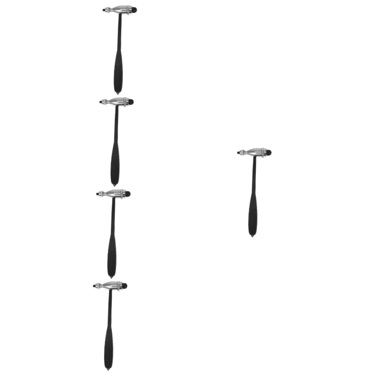 PRETYZOOM 5 Piezas martillo de percusión clínica percusión neurológica martillo de prueba martillo medico martillo neurológico herramienta de clínico Acero inoxidable Negro