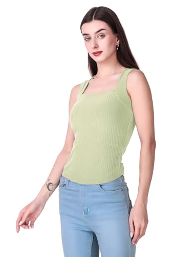 Image of Sizi Women Padded Camisole Workout Top| Tank Top with No Trace,Square Neck Seamless Vest,Elastic Removable Wide Shoulder Strap Camisole