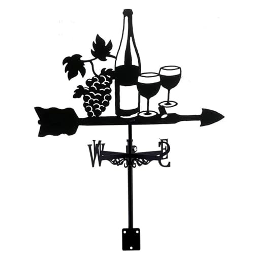 Hperu Weather Vanes For Sheds,Weather Vanes Grapes Wine Wind Vanes Metal Weather Vane for Sheds with Screws Waterproof Wind Direction Indicator for Outdoor Garden Roof Decor