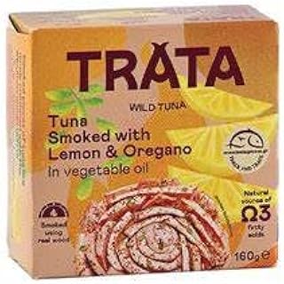 تونة مدخنة بالليمون والبرتقال في زيت نباتي وخالية من أي مواد معدلة وراثيًا من تراتا