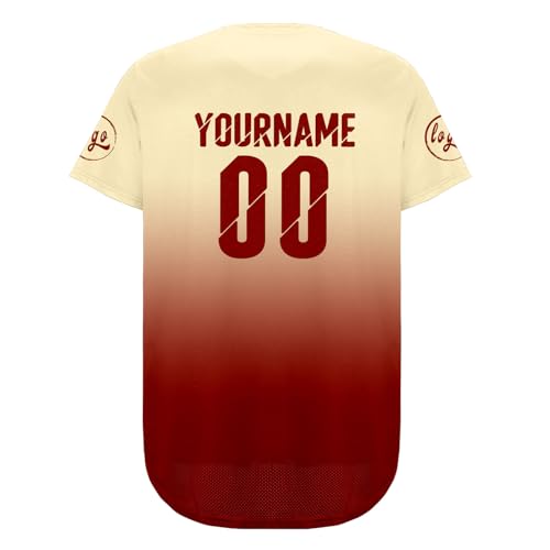 Camiseta personalizada de béisbol con uniforme de equipo degradado para hombres, mujeres, adultos y jóvenes miniatura 3