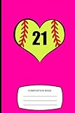 baseball heart composition book #21: composition notebook | 6x9 in 110 college ruled pages | baseball number notebooks, softball number logbook