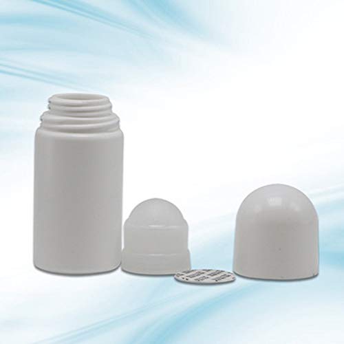 4Pcs 50mL Empty Refillable Roll-on Bottle White Plastic Anti-perspirant Roller Bottles Leak-Proof DIY Deodorant Container with Roller Ball4